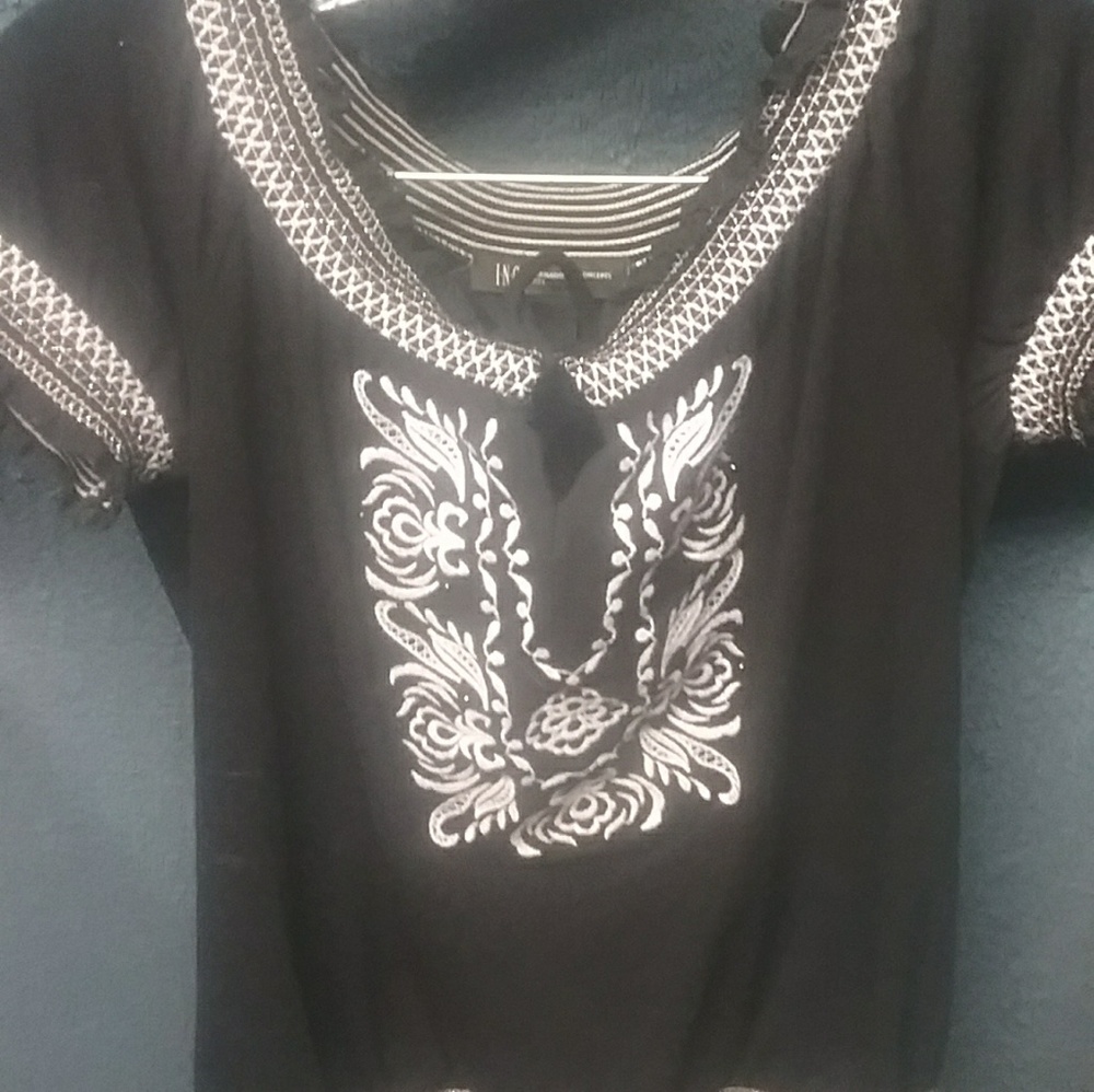 Black and white blouse